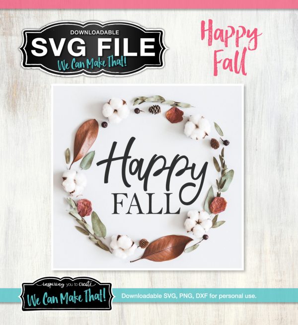 Happy Fall SVG, iron-on, decor