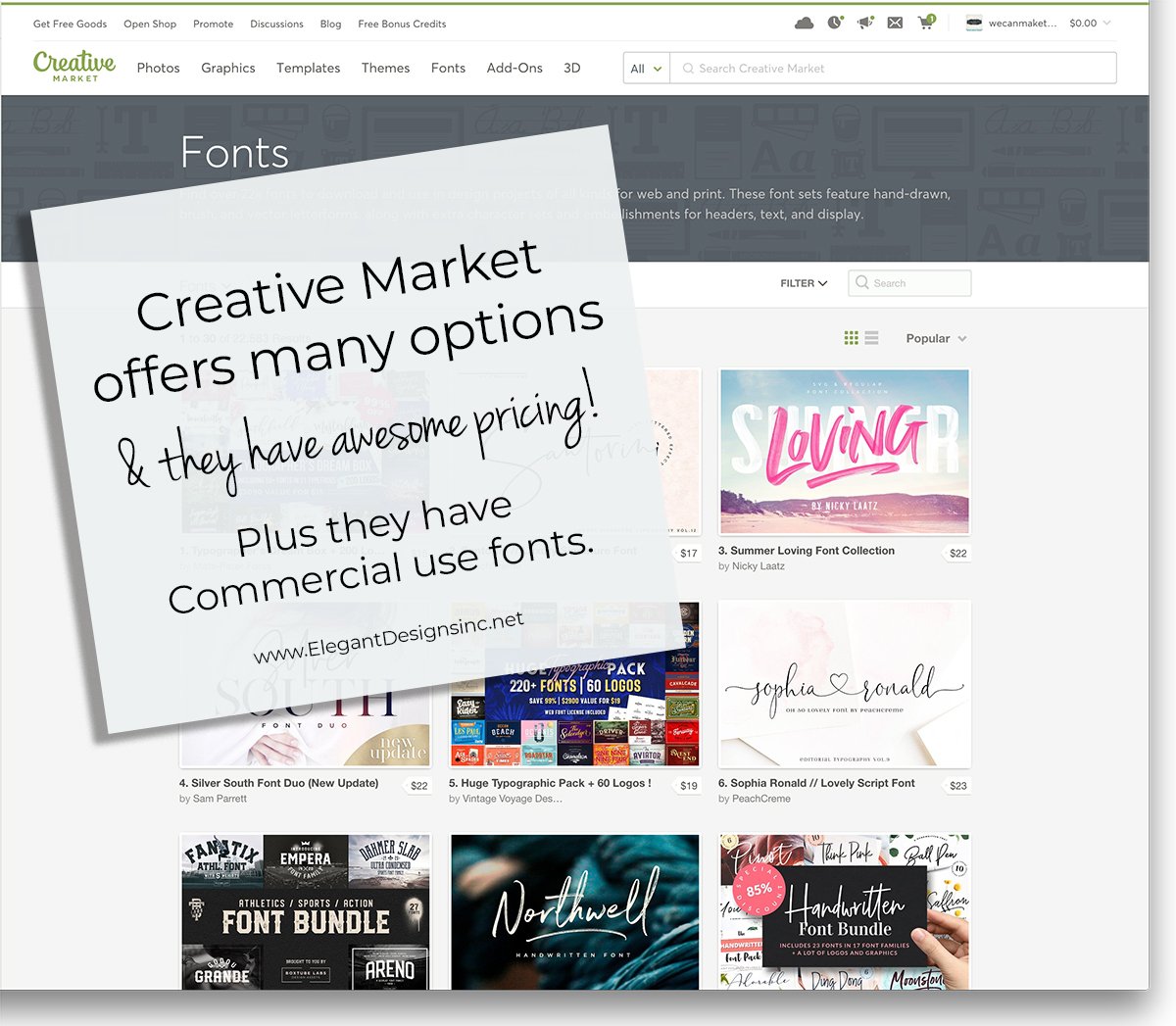 Creative Market EDI Creative Market Fonts for Cricut