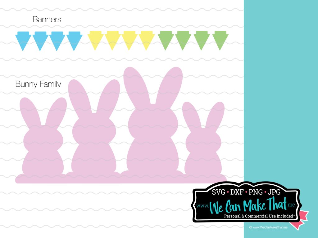 Bunny Family Sign with Easter SVG