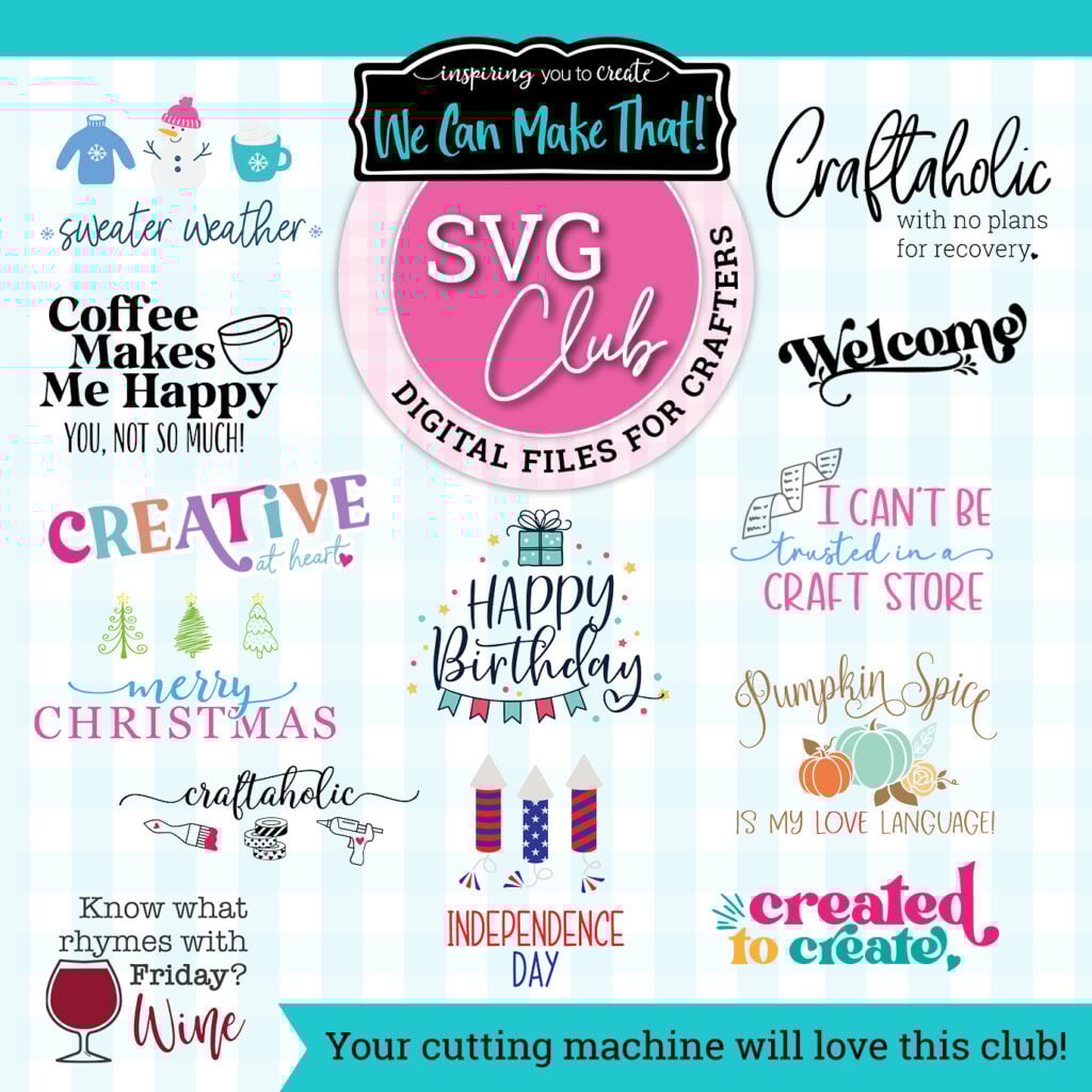 Variety of SVG designs and the SVG Club logo.
