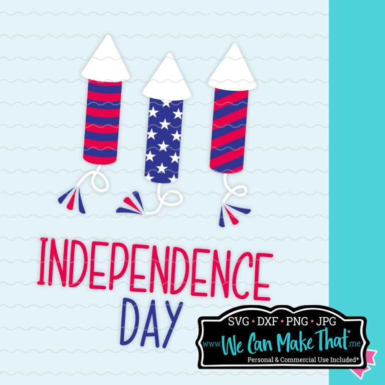 Mockup of SVG Fireworks design in red white and blue.