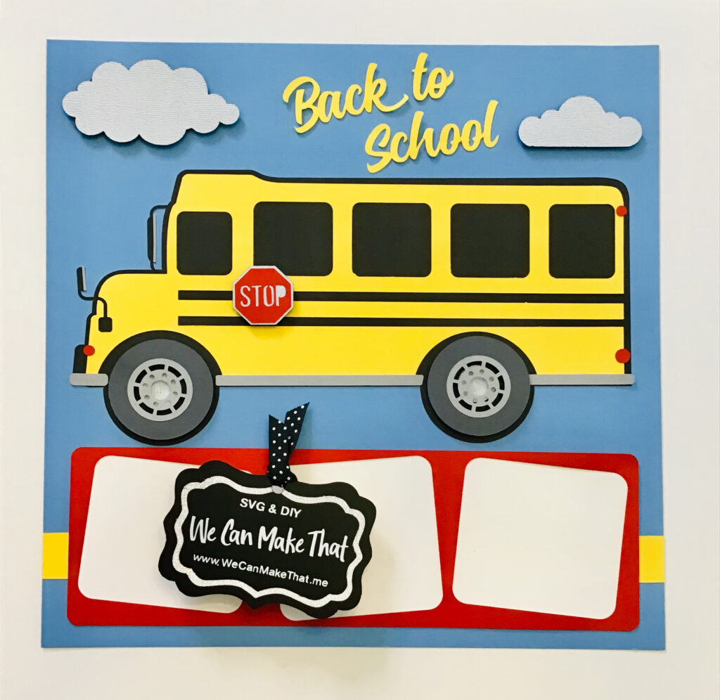 School bus Scrapbook page SVG