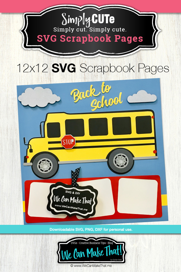 School bus Scrapbook page SVG