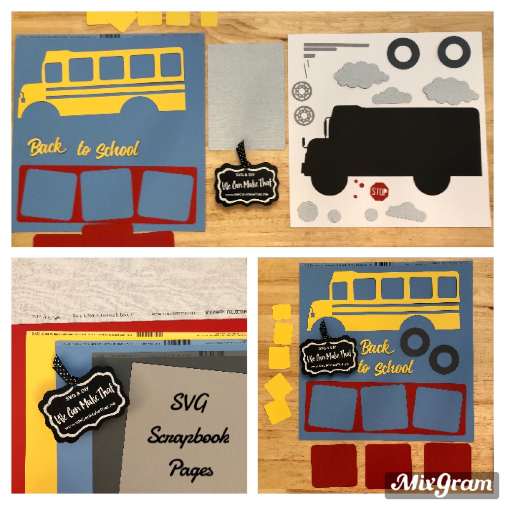 School Bus Scrapbook Page SVG