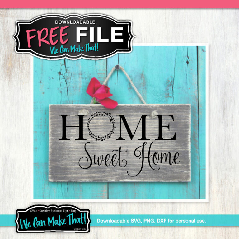 Closeup of a decorative text "Home Sweet Home" printed on a hanging wooden sign hung against a blue wooden wall.
