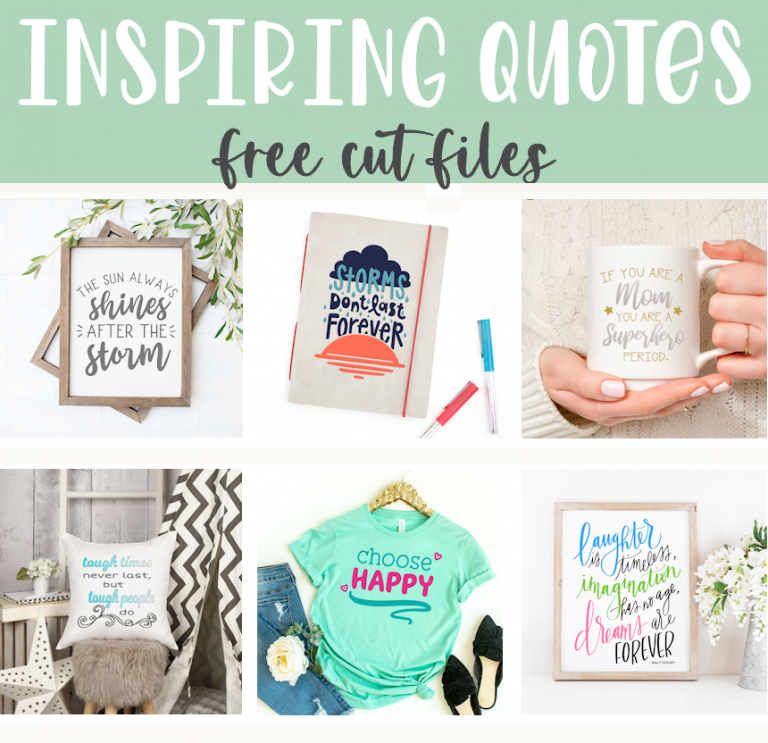 Collage of sample products with prints of inspiring quotes.