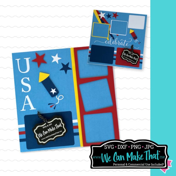 USA, firecracker scrapbook layout idea.