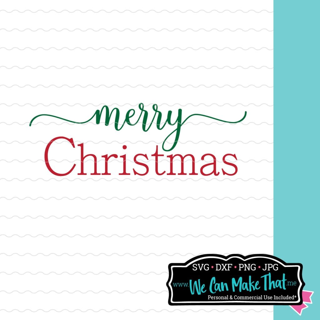 Decorative text "Merry Christmas" design against a white lined background.