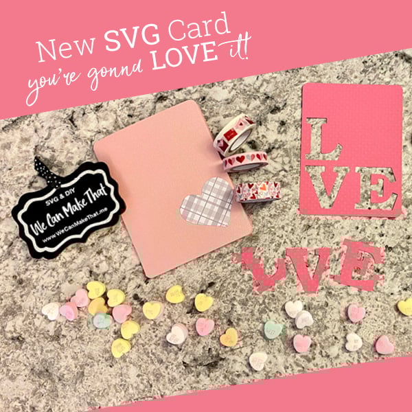 Valentine's Day-themed card with "Love" text.