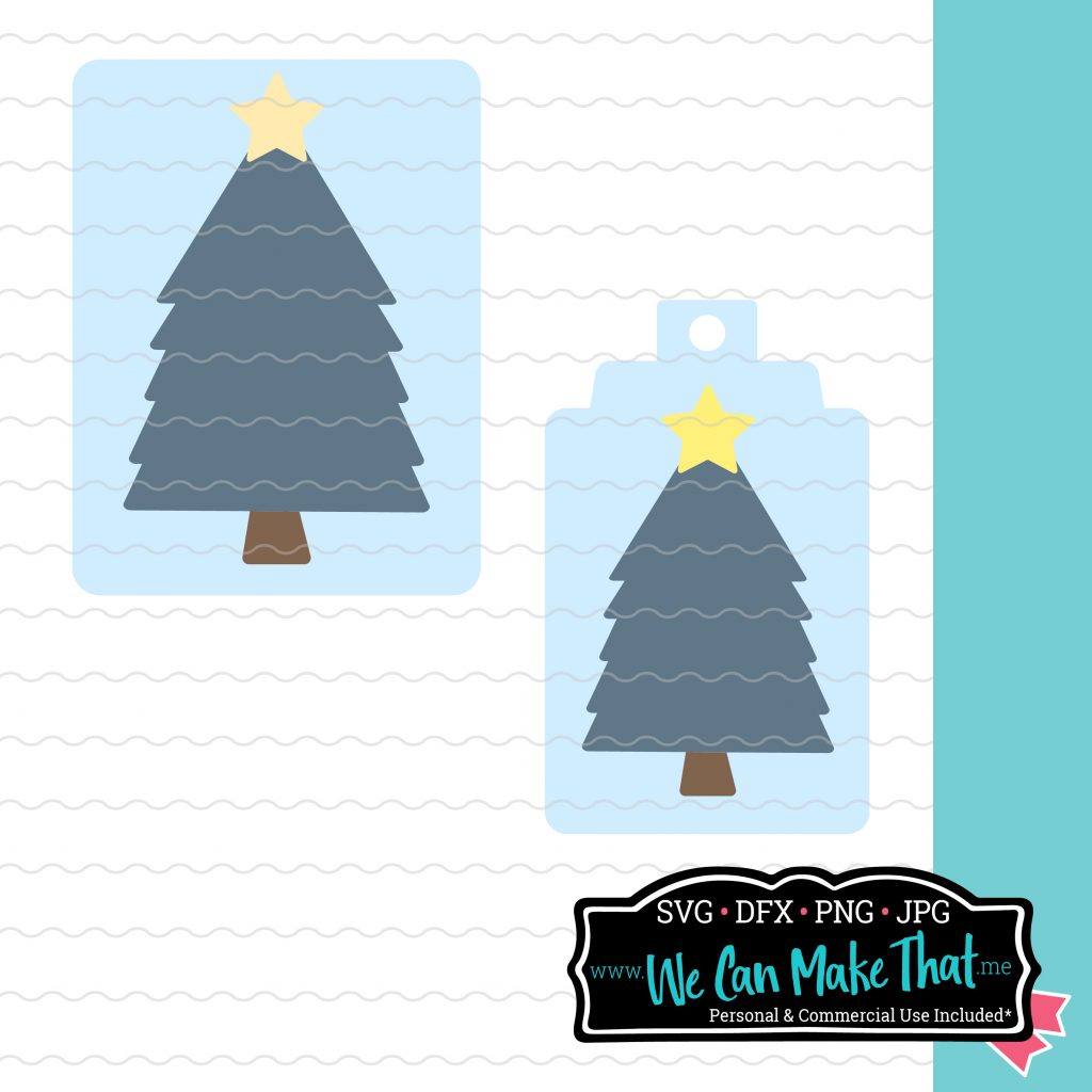 Christmas Tree Card SVG and Tag Set SVG
