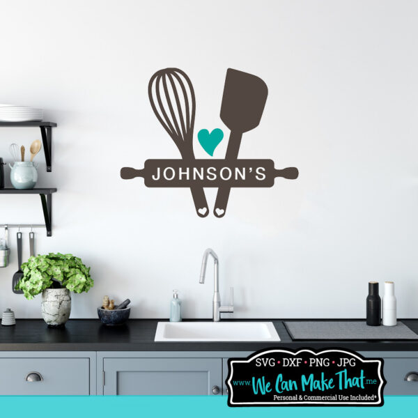 Kitchen personalized SVG cut file