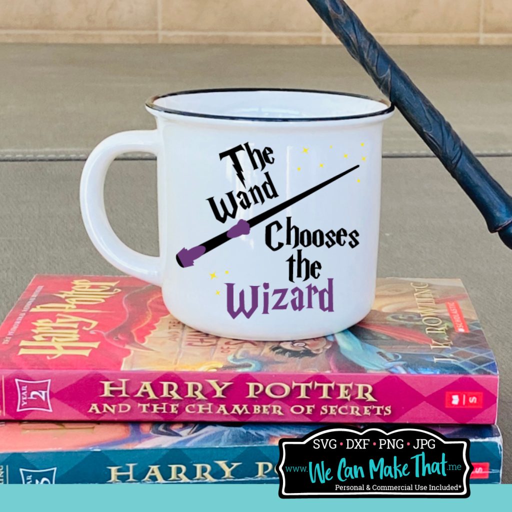 The wand chooses the wizard svg mug mockup