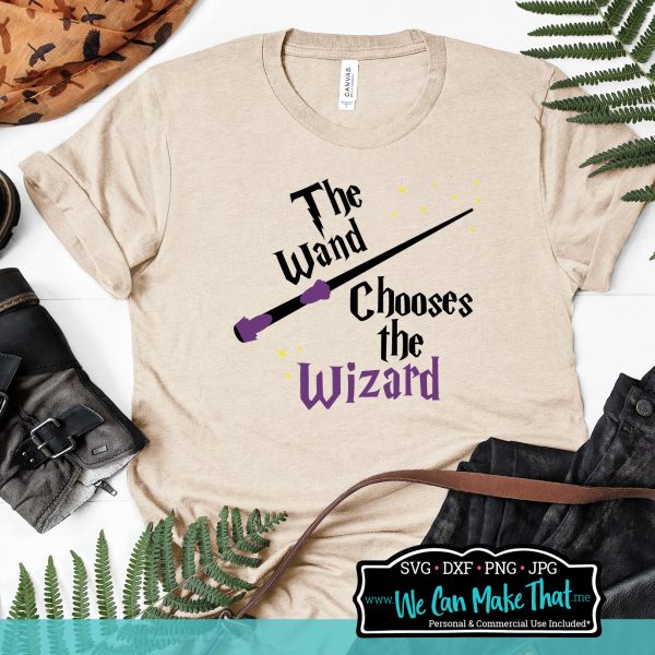 The wand chooses the wizard svg shirt mockup