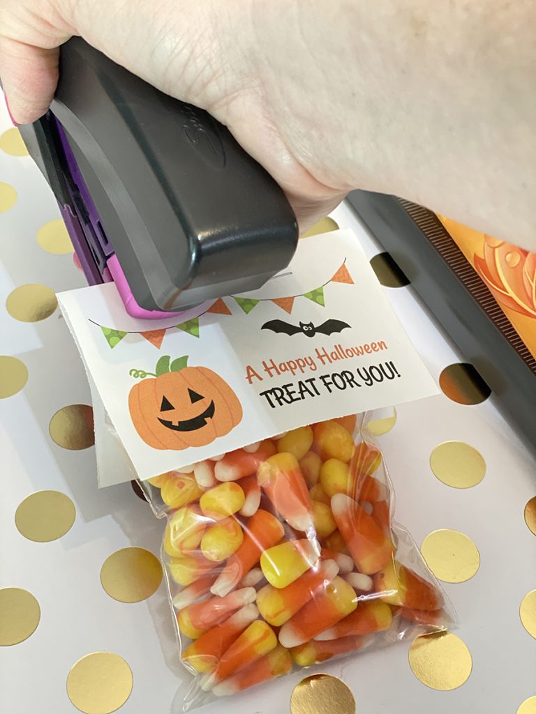 Making halloween treat bags