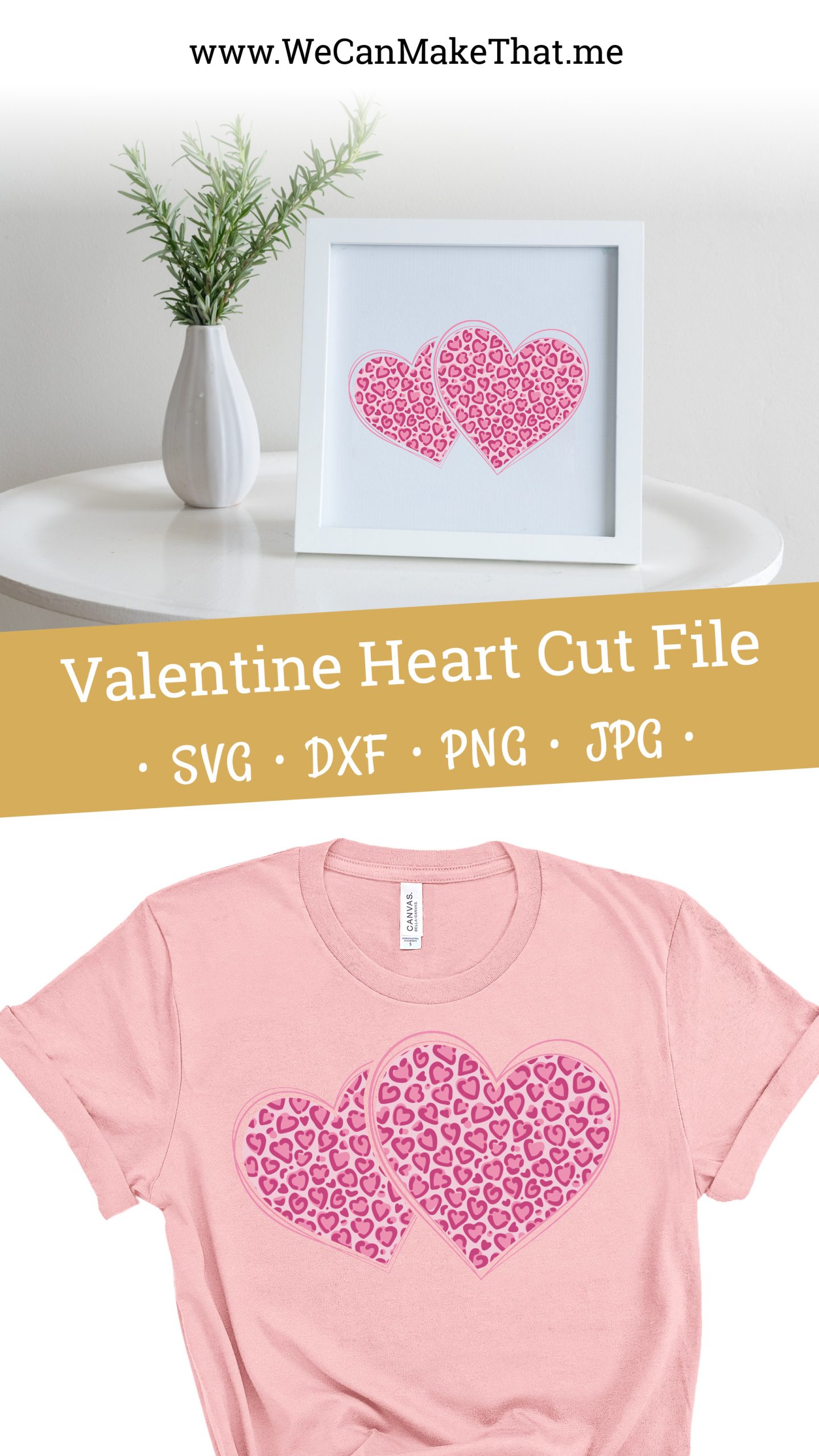 Cheetah Valentines Heart Cut File