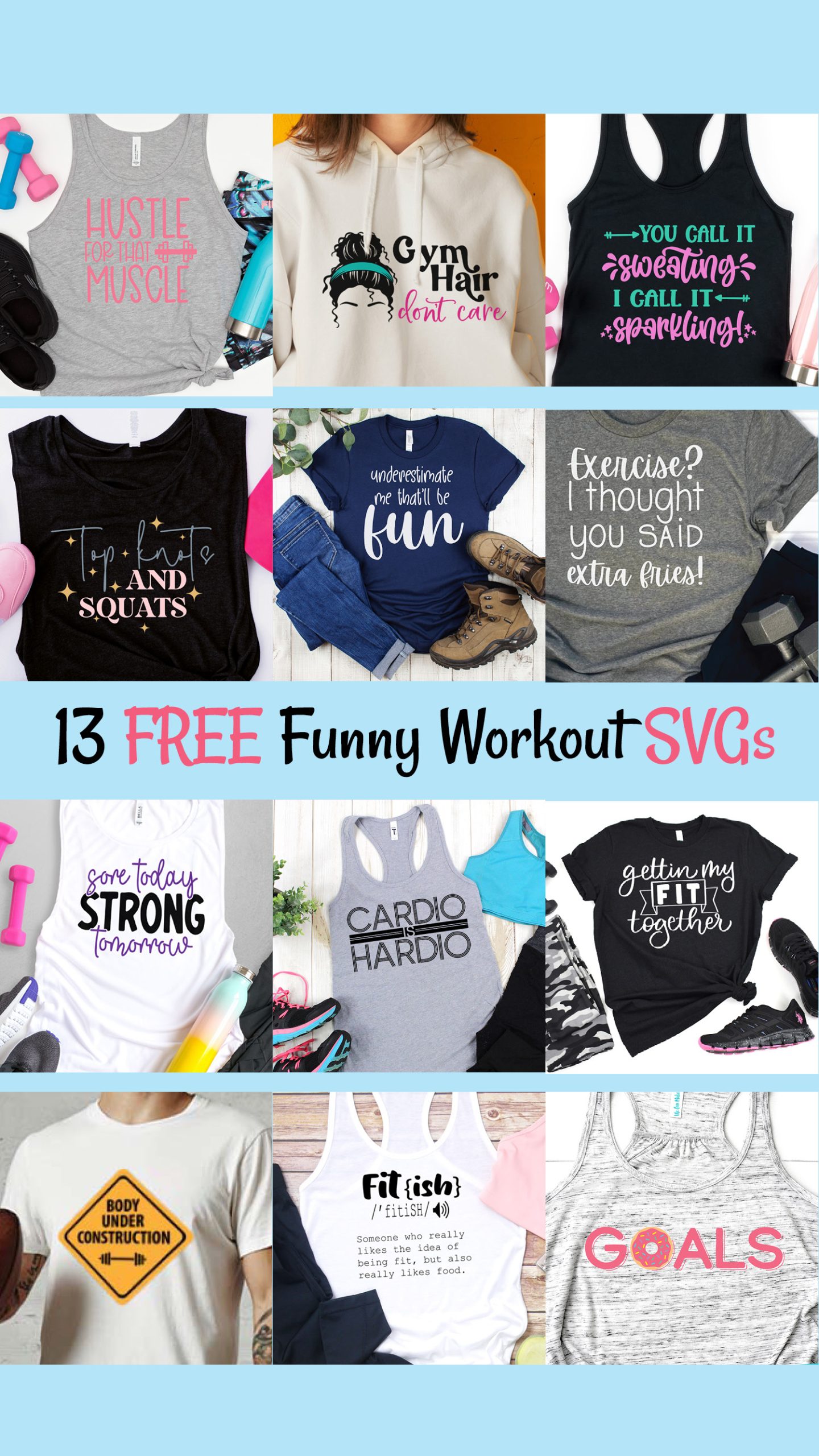 Free funny workout svg files for exercise shirt ideas