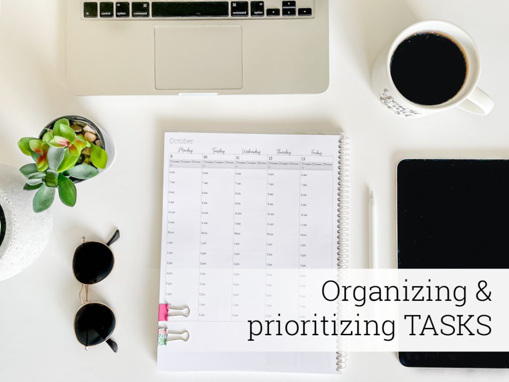 Small business owners prioritizing tasks