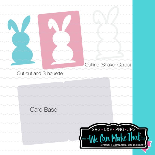 Bunny Card Cutout mockup of SVG.