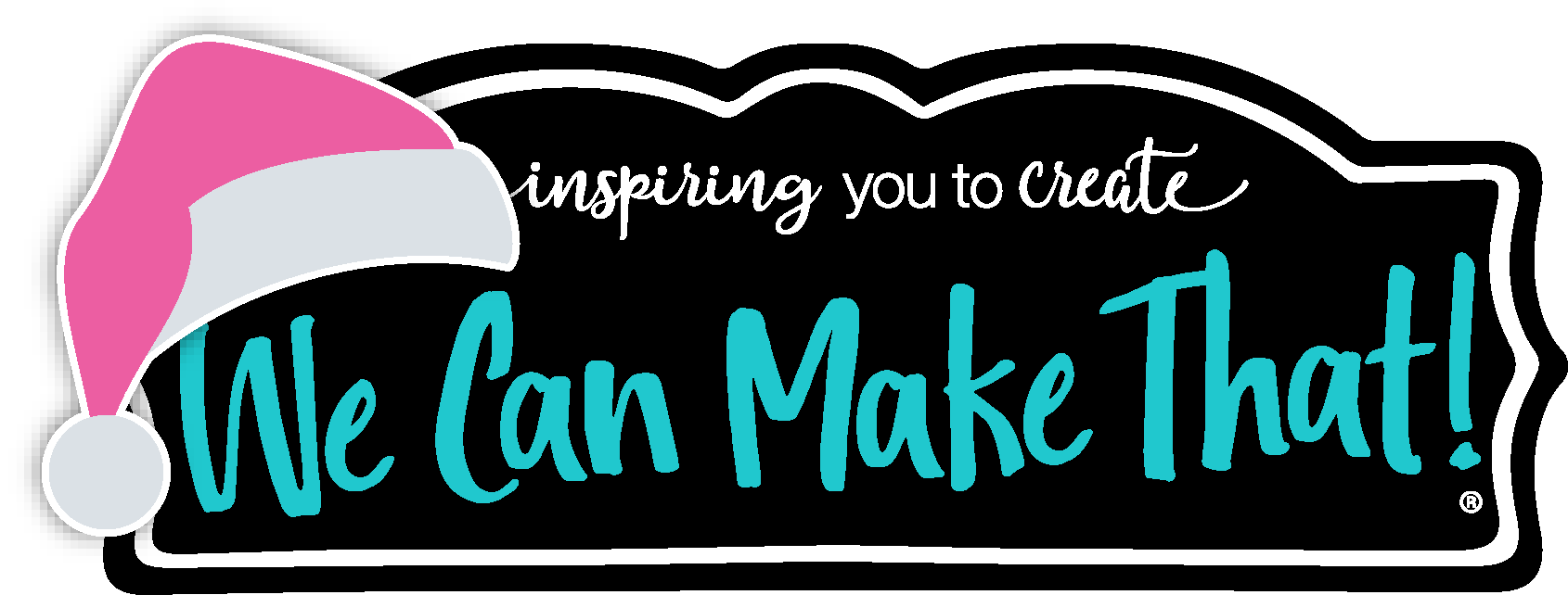 We Can Make That logo with Pink santa hat.