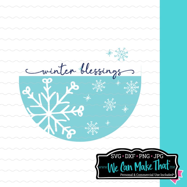 Winter Blessings Round Cut File on a white background.