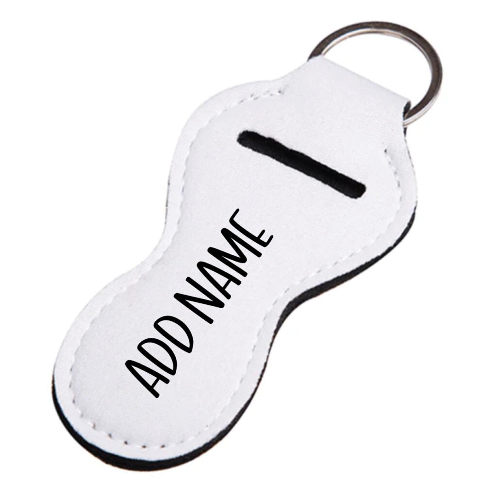 Blank chapstick holder keychain idea to personalize.