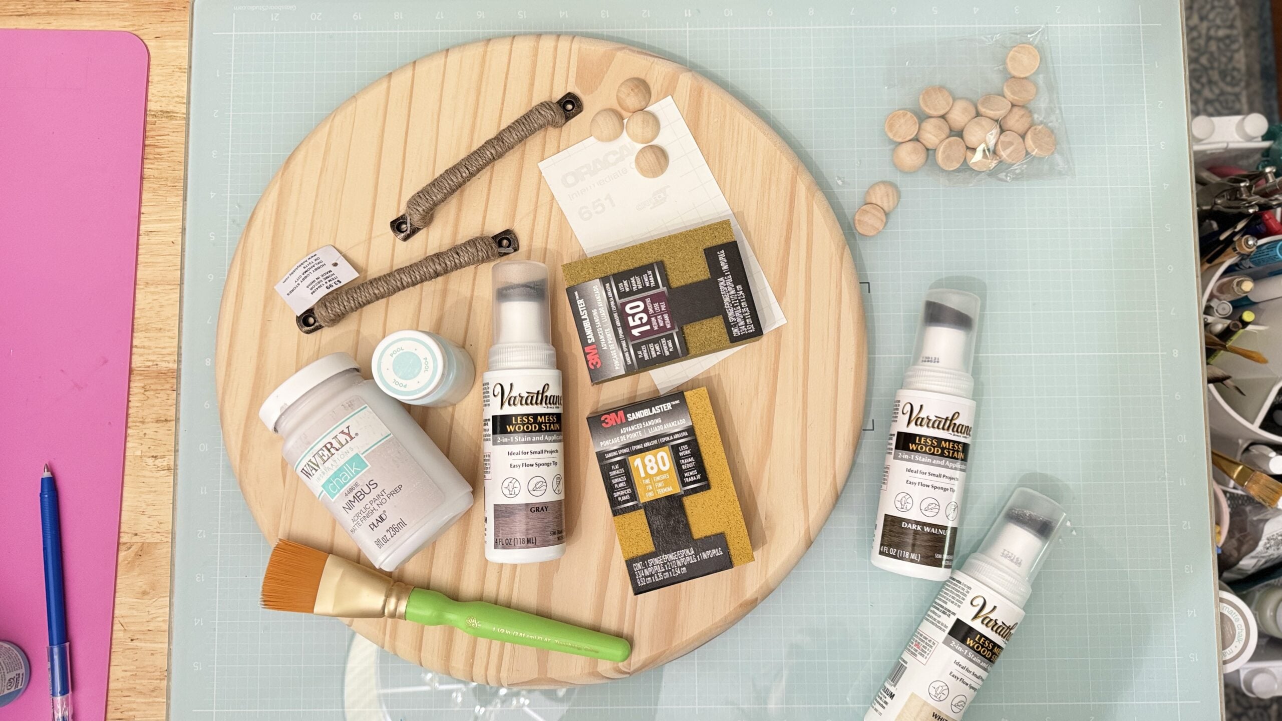 Tools and supplies required to make a DIY Cricut Wood Tray