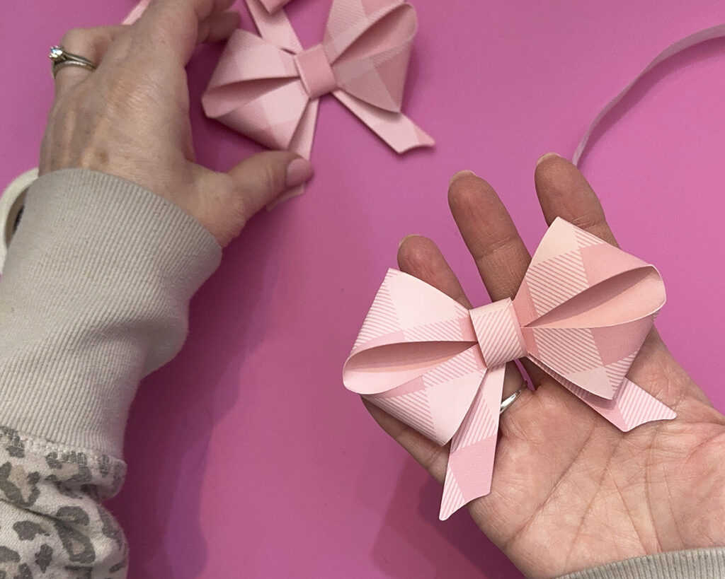 Pink paper bow from SVG file idea.