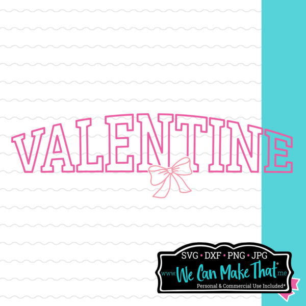 Valentine Jersey Style Bow SVG Cut File