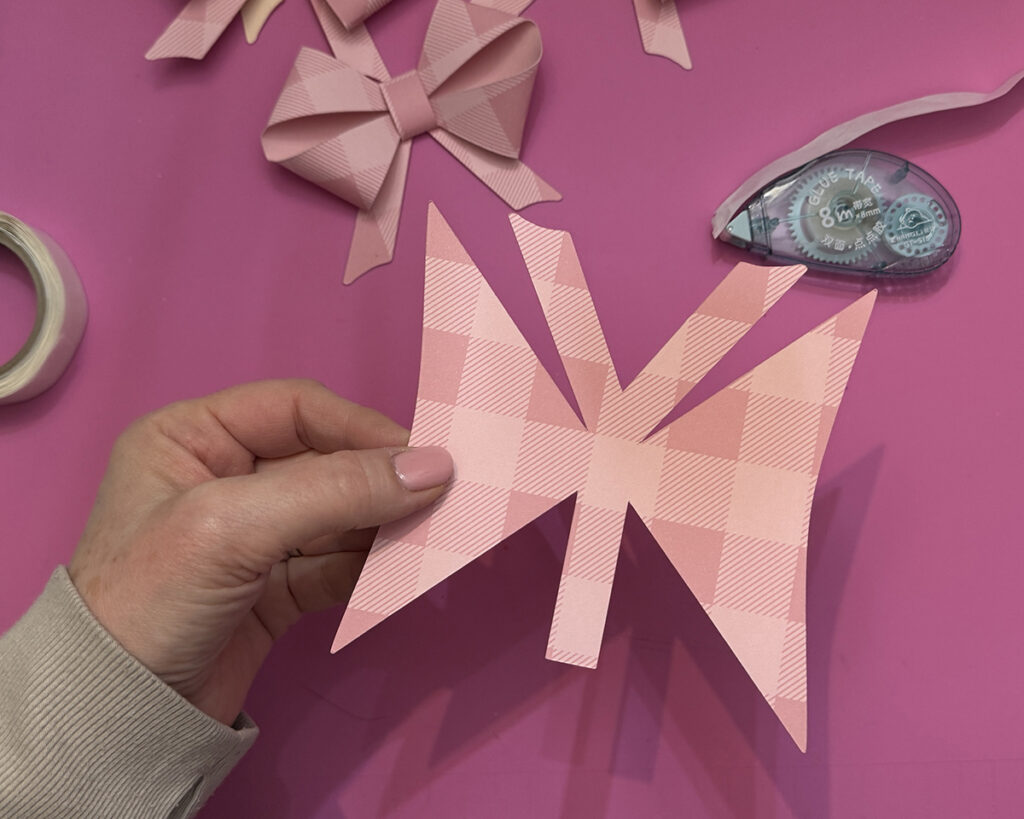 Pink paper bow from SVG file idea.