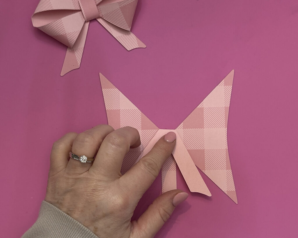 Pink paper bow from SVG 3D file idea.