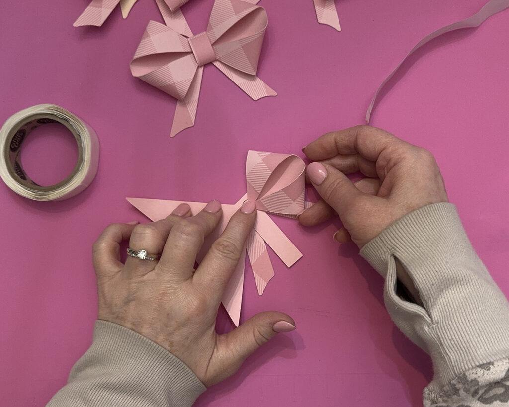 Pink paper bow from SVG file idea.