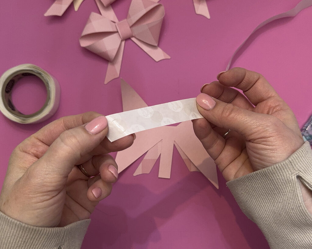 Pink paper bow from SVG file idea.