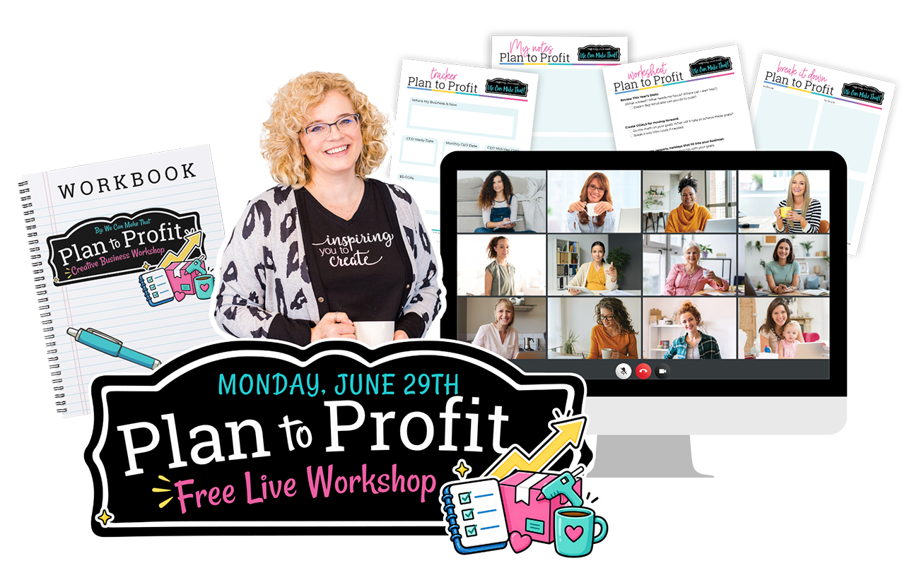 Plan to Profit collage of worksheets and logo.