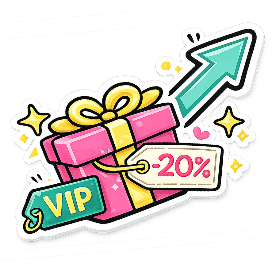 Plan to Profit workshop colorful discount icon.