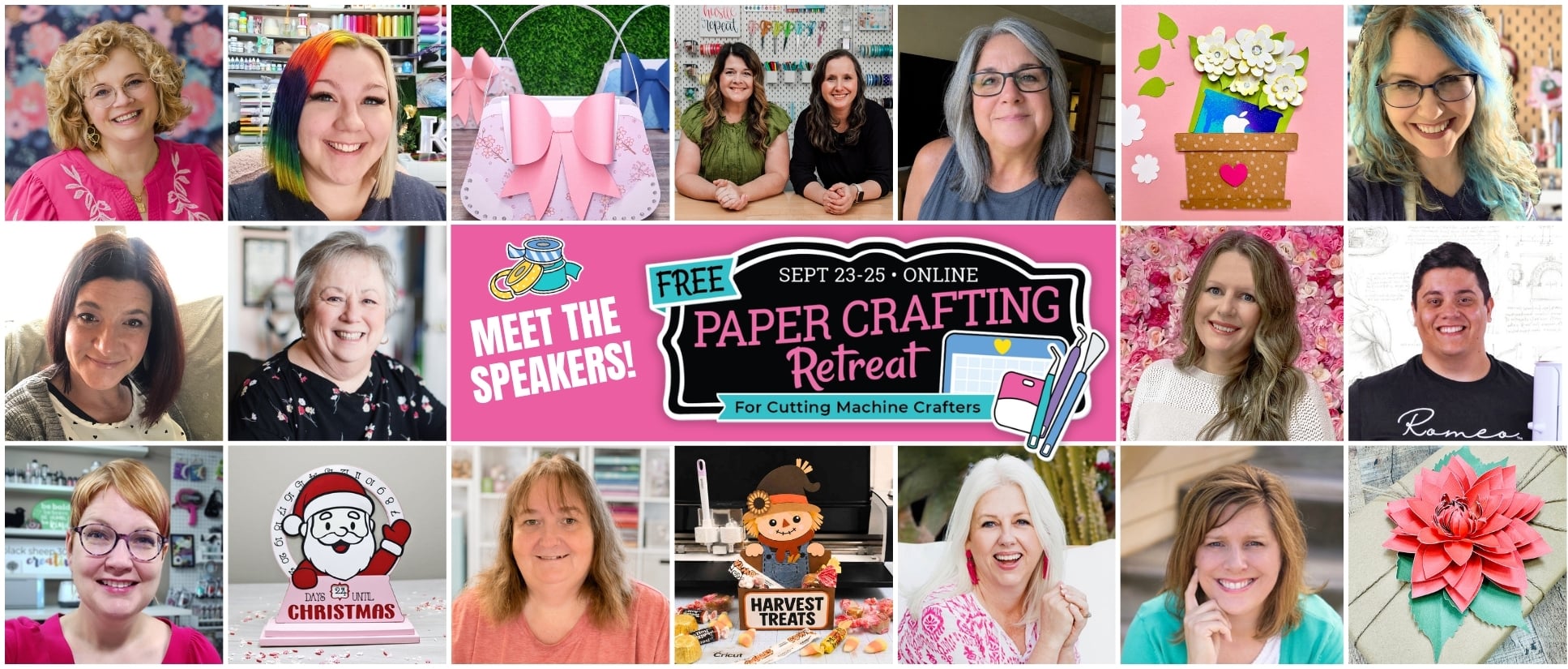 Paper Crafting Retreat speaker collage.